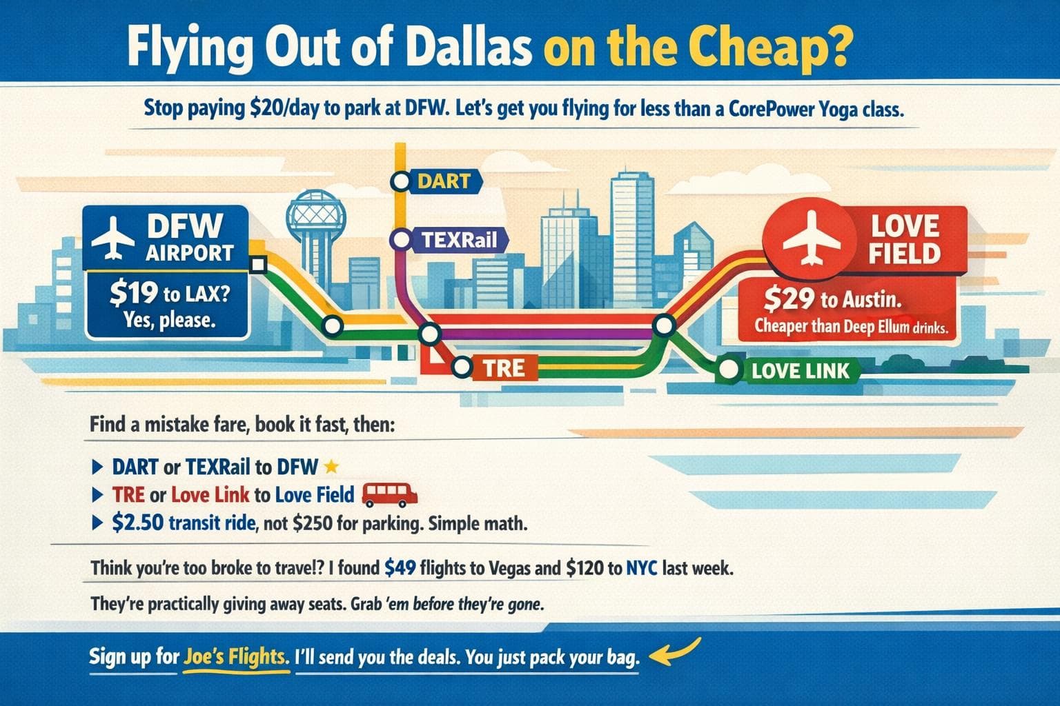 How to Use Public Transit to Dallas Airports — cover